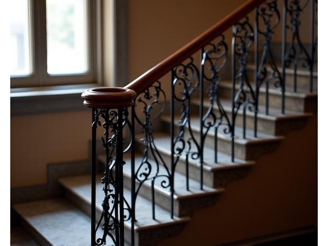 Rampe d'escalier élégante en métal ciselé
