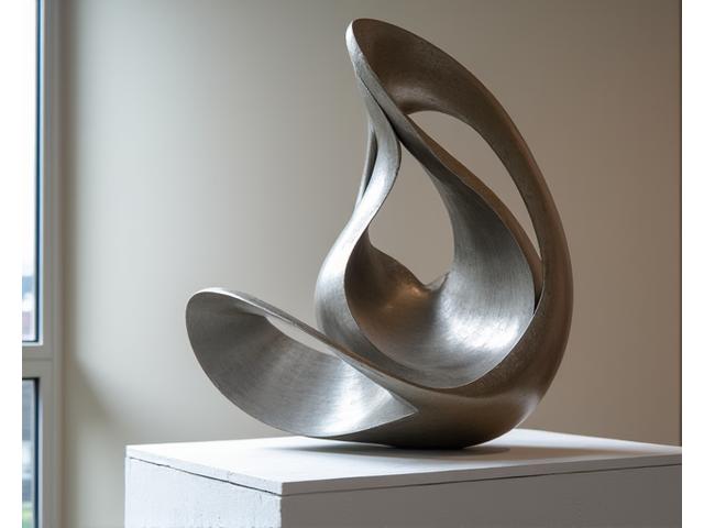 Sculpture abstraite en acier poli